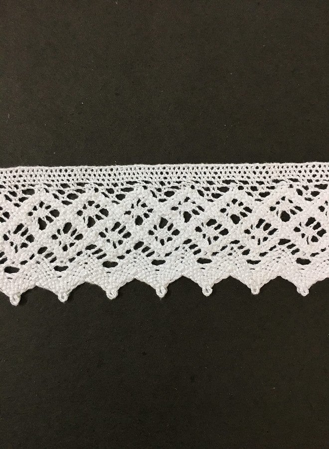 DaSync Broad White Crochet croshia crosia Lace and Border Material for Trims latkan Hanging jhallar Tassel Embroidered Laces Applique Fabric lace Sewing Supplies Cotton Work lace 9 metre - Image 3